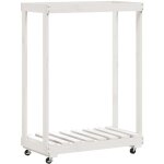 Porte - b�ches avec roulettes blanc 76, 5x40x108cm bois massif pin vidaxl