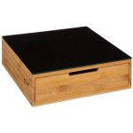 5five simply smart - support � capsules de caf� en bambou avec 2 tiroirs et �tag�re en bois avec plateau ...