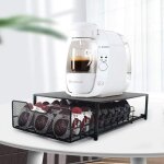 Porte capsule de café pod support de tiroir de rangement en fer pour 60 pièces noir Porte capsule de café pod support de tiroir de rangement en fer pour 60 pièces noir
