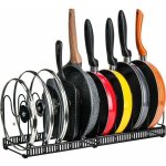 Porte - casseroles support en acier inoxydable rangement cuisine avec 12 compartiments rglables parfaite ...