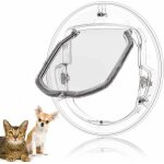 Porte pour chat verrouillable, verrouillage  4 voies chatire pour chats et petits chiens, chiot et ...