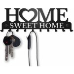 Porte - cls mural accroche clef sweet home dcoratif (10 crochets), patre en mtal pour porte d'entre, ...