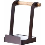 Fei yu - porte couvercle de casseroles support de couvercle pot et de cuillre en mtal et en bois etagre ...