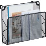 Porte - documents, journaux, mural, � suspendre, en m�tal, h x l x p : 28 x 35, 5 x 10 cm, noir - relaxdays ...