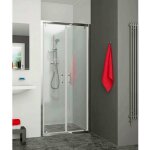 Roth - porte de douche 2 battant equi argent poli verre clair ht 1900mm 775 - 807mm