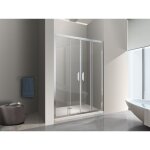 Nala - porte de douche de 6 mm pour installation en niche avec quatre portes et ouverture centrale h. ...