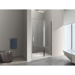 Nala - porte de douche de 6 mm avec un petite paroi et une porte � battant dans la m�me ligne - 117 - ...