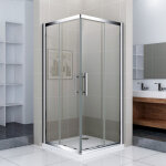Aica sanitaire - porte de douche 70x70x187cm aica porte coulissante cabine de douche accs d'angle verre ...