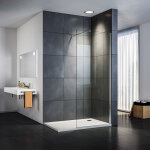 Porte de douche 90x 200 cm verre 8mm nano chelle transparente avec barre stabilisatrice 100 cm unidirectionne ...