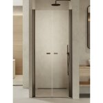 Otitec - porte de douche battante 90 cm inox bross� antilles gunmetal brushed - inox bross�