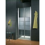 Jamais utilis ] - portes de douche battantes, verre 5 mm, anticalcaire, dcor sabl dpoli light, profil ...
