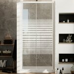 Idralite - porte de douche blanche coulissante pour h 185 verre s�rigraphi� mod. blanc 110 cm