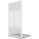 Idralite - porte de douche blanche coulissante pour h 185 verre s�rigraphi� mod. blanc 140 cm