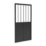 Vente - unique - porte de douche coulissante noir mat style atelier - 100 x 195 cm - urbanik