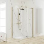 Schulte - porte de douche coulissante + paroi de retour fixe, 120 x 80 x 200 cm, verre 8 mm, profil� ...