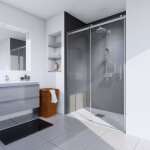 Schulte - porte de douche coulissante, verre 6 mm, profil aspect chrom, newstyle urban profil mural ...
