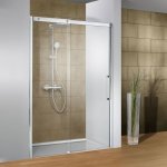 Porte de douche coulissante, verre 8 mm anticalcaire, profil� aspect chrom�, manhattan schulte 120 x ...