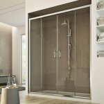 Idralite - porte de douche coulissante verre transparent h 185 mod replay 2 portes 140 cm