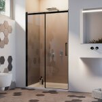 Idralite - porte de douche h 200 mod. prime black 110 cm verre transparent 8 mm vers gauche Idralite - porte de douche h 200 mod. prime black 110 cm verre transparent 8 mm vers gauche