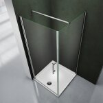 Porte de douche pivotante 80x80x195cm cabine de souche acc�s d'angle avec le receveur 80x80x3cm