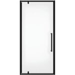 Vente - unique ? porte de douche pivotante en verre tremp� noir mat ? 90 x 195 cm ? poign�e int�gr�e ...