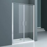 Porte de douche pivotante pour niche paroi de douche transparente verre de 8mm avec revêtement anti - ... Porte de douche pivotante pour niche paroi de douche transparente verre de 8mm avec revêtement anti - ...