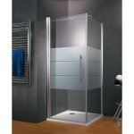 Porte de douche pivotante + paroi de retour fixe, verre 5 mm anticalcaire, profil� aspect chrom�, style ...