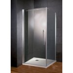 Porte de douche pivotante + paroi de retour fixe, verre transparent 5 mm anticalcaire, profil� aspect ...