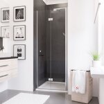 Schulte - porte de douche pivotante - pliante, verre 5 mm anticalcaire, profil aspect chrom 80 x 192 ...