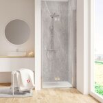 Porte de douche pivotante - pliante, verre 6 mm, profil� aspect chrom�, garant, schulte, 80 x 200 cm, ...