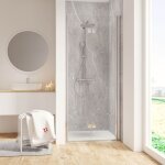 Porte de douche pivotante - pliante, verre 6 mm, profil aspect chrom, garant schulte anticalcaire 90 ...