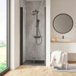 Schulte - porte de douche pivotante - pliante, verre 6 mm, profilé noir, garant 90 x 200 cm, ouverture ... Schulte - porte de douche pivotante - pliante, verre 6 mm, profilé noir, garant 90 x 200 cm, ouverture ...