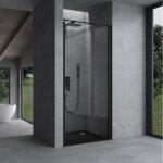 Doporro porte de douche pivotante transparente 80x195cm montage r�versible paroi de douche noir pour ...
