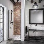 Schulte - porte de douche pivotante, verre 5 mm, style, profilé noir sur mesure 60 x 192 cm Schulte - porte de douche pivotante, verre 5 mm, style, profilé noir sur mesure 60 x 192 cm