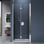 Porte de douche pliable 120cm paroi de douche transparent pliante pour niche teramo26k pare - douche ...