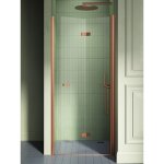 Otitec - porte de douche pliante droite 90 cm cuivre bross� monako copper brushed - cuivre bross�