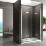 Cadentro - porte de douche pliante 68x185 cm verre transparent - ajustable de 68  72 cm