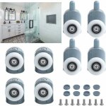 Porte de douche porte a roulette galets, 8 pieces poulie de porte de douche, douche roulettes simples ...
