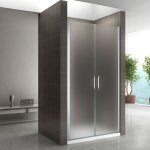 Porte de douche viana 83x180 cm verre opaque - ajustable de 83 � 86 cm