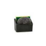 Porte �ponges en polyr�sine effet ardoise noire - 11. 5x9x11cm