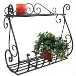 Dandibo - porte - fleurs mural m�tal noir 50 cm �tag�re murale sebino porte - fleurs �tag�re pour pots ...