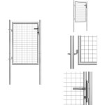 Porte de jardin acier galvanis� 105x150 cm argent� - portail jardin - portillon aluminium - porte d'entr�e ...