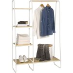 Porte - manteau avec 4 �tag�res de rangement woltu, portant des v�tement en m�tal et bois, 102x40x150 ...