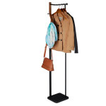 Relaxdays - porte - manteau, mtal & bois, moderne, 3 crochets & tringle  vtements, hlp 173 x 30 x ...