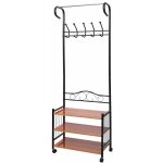 Dcoshop26 - porte - manteau en mtal penderie meuble d'entre range chaussures avec 4 crochets 186x65x34cm ...