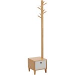 Mh - porte - manteau meuble de rangement melbourne bambou et gris clair Mh - porte - manteau meuble de rangement melbourne bambou et gris clair