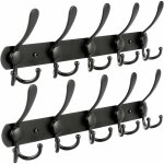 Memkey - wall mounted coat racks, 2 pack 15 hooks stainless steel wall mounted rail for coat rack towel ...