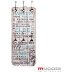 Melko - porte - manteau mural avec 6 patères et motif en bois Melko - porte - manteau mural avec 6 patères et motif en bois