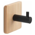 Kiamami valentina - porte - manteau mural en bois de bambou et m�tal noir mat