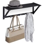 Relaxdays - porte - manteaux mural avec rangement, penderie  5 patres, couloir & salle de bain, mtal, ...